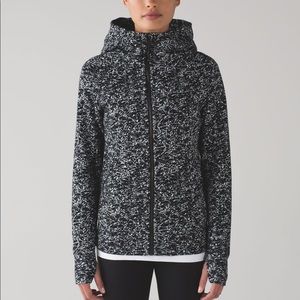 Lululemon Scuba Hoodie Black White Iced Wave Sz 8